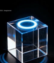  透明立方体带蓝光特效素材7309#竖屏 	 