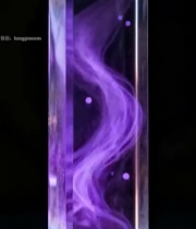  透明棱柱内紫色烟雾特效469#竖屏 	 