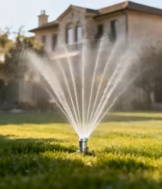  庭院草坪自动喷灌场景3961#竖屏 	 