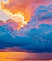  天空中绚丽的晚霞云朵7910#竖屏 	 