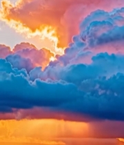  天空中绚丽的晚霞云朵7910#竖屏 	 