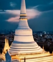  泰国佛塔黄昏全景3836#竖屏 	 