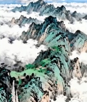  水墨风格山水国画风景1183#竖屏 	 
