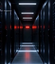  数据中心服务器机房内部景象4655#竖屏 	 