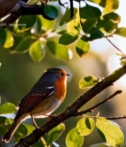  树枝上展翅的小鸟1203#竖屏 	 