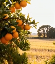  树上成熟的橙子果园景象5513#竖屏 	 