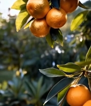  树上成熟的橘子特写(1)5126#竖屏 	 