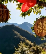  树上悬挂中式婚礼装饰4208#竖屏 	 