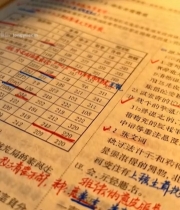  书本笔记特写5445#竖屏 	 