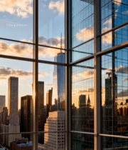  室内眺望城市摩天大楼景观1849#竖屏 	 