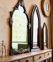  室内墙面装饰复古木质镜子2356#竖屏 	 