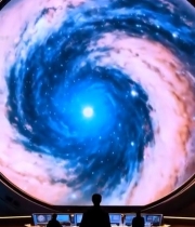  室内观看巨大星系投影画面7562#竖屏 	 