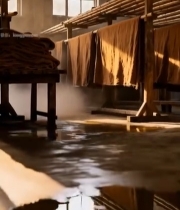  室内晾晒布料场景素材4732#竖屏 	 