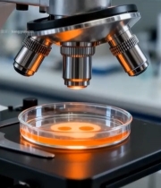  实验室显微镜下的培养皿实验7306#竖屏 	 