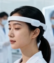  实验室女性佩戴智能头带(1)7888#竖屏 	 