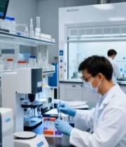  实验室科研人员做实验134#竖屏 	 