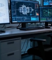  实验室电脑显示机械设计图1717#竖屏 	 