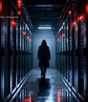  神秘人行走于服务器机房4131#竖屏 	 