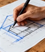  设计师手绘建筑草图(1)5588#竖屏 	 
