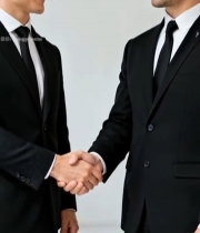  商务人士握手合作场景1478#竖屏 	 