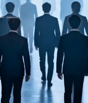  商务人士集体向前行走3039#竖屏 	 