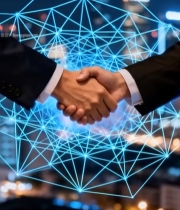  商务人士握手网络科技背景3736#竖屏 	 