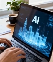  商务人士办公室使用笔记本电脑(1)2499#竖屏 	 