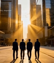  商务人士城市街道行走画面6616#竖屏 	 