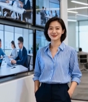  商务办公场所中的青年女性4112#竖屏 	 