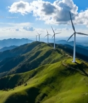  山上风力发电机自然风光521#竖屏 	 