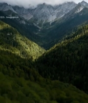  山林与山脉全景自然风光7540#竖屏 	 