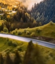  山间蜿蜒公路自然风光2828#竖屏 	 