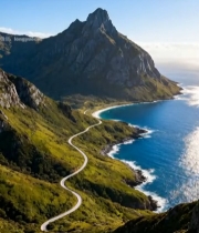  山海间蜿蜒公路自然风光6219#竖屏 	 