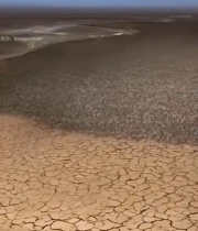  沙漠中蜿蜒的河流景观5921#竖屏 	 