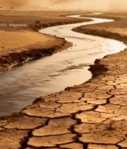  沙漠中蜿蜒流淌的河流4711#竖屏 	 