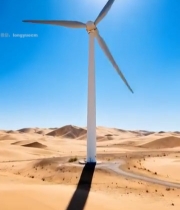  沙漠中的风力发电机848#竖屏 	 