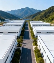  山边厂房航拍全景5028#竖屏 	 