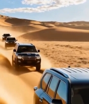  沙漠中车队越野行驶553#竖屏 	 