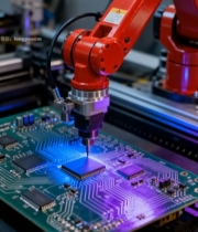  机械臂操作电路板场景7423#竖屏 	 