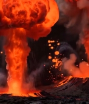  火山喷发震撼瞬间5885#竖屏 	 