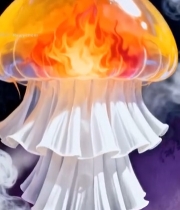  火焰特效水母素材4354#竖屏 	 