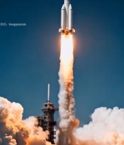  火箭发射升空场景(1)4348#竖屏 	 