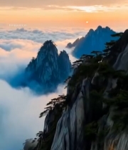  黄山日出云海景观(1)3392#竖屏 	 