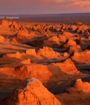  荒漠雅丹地貌日落景观7103#竖屏 	 