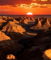  荒漠日落自然风光素材5637#竖屏 	 