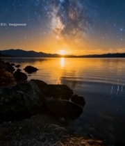  湖畔星空夜景1179#竖屏 	 