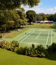  户外草地网球场及周边场景2313#竖屏 	 