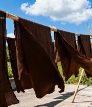  户外晾晒的棕色布料(1)4479#竖屏 	 