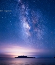  湖面星空夜景2571#竖屏 	 