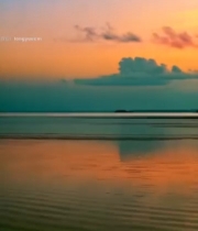  湖面日落美景(1)3843#竖屏 	 